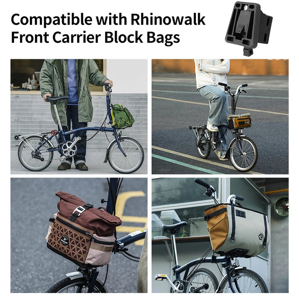កាបូបដាក់កង់មុខ Rhinowalk ធន់នឹងកំដៅ សម្រាប់ Brompton Dahon P10 JAVA Neo គ្រឿងបន្លាស់កង់