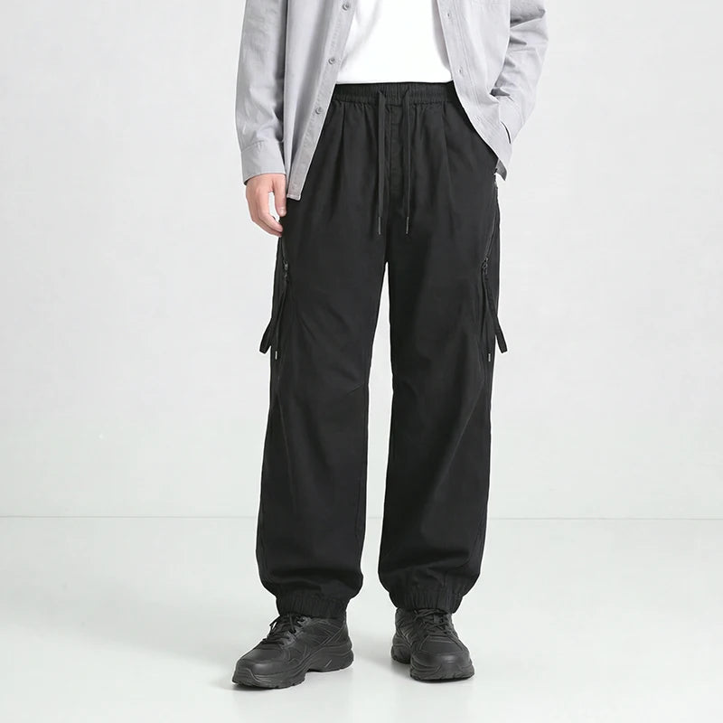 Semir Men Pants Washed Cotton Loose Curved Utility Cargo 2026 Autumn Comfortable Workwear Style Street Casual Daily Wear
