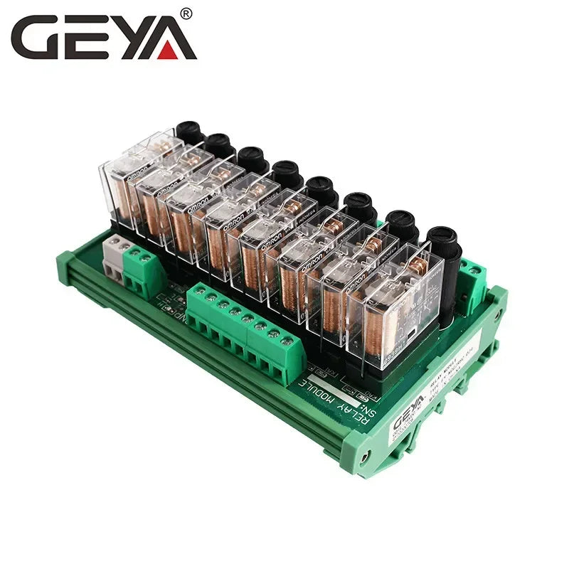 ម៉ូឌុល រេឡេ PLC GEYA 2/4/16 ឆានែល 12V/24V DC 8A ជាមួយ នឹង ការការពារ ហ្វុយស៊ីប DIN Rail Mount សម្រាប់ ស្វ័យប្រវត្តិកម្ម ឧស្សាហកម្ម