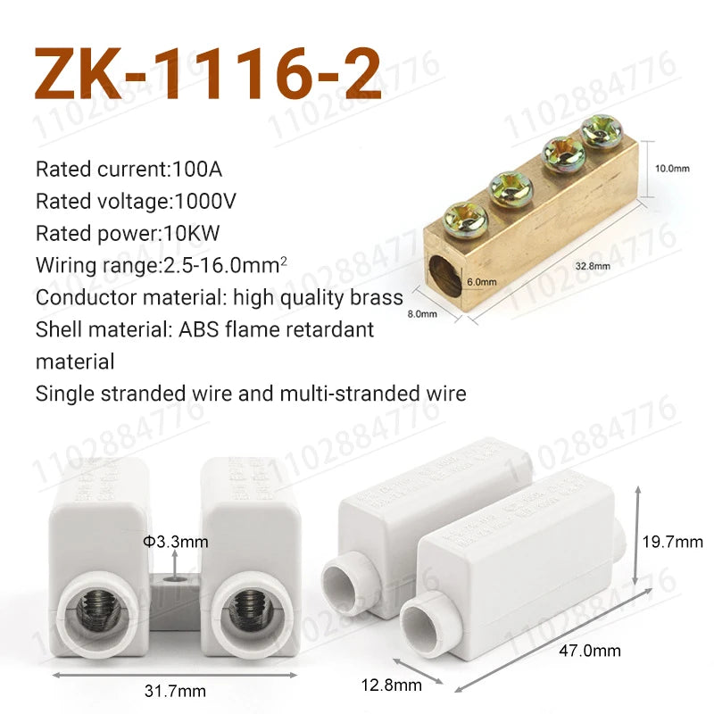 3PCS High Power Splitter Quick Wire Connector Terminal Block Electrical Cable Junction Box ZK-306 ZK-506 ZK-316 ZK516 Connectors