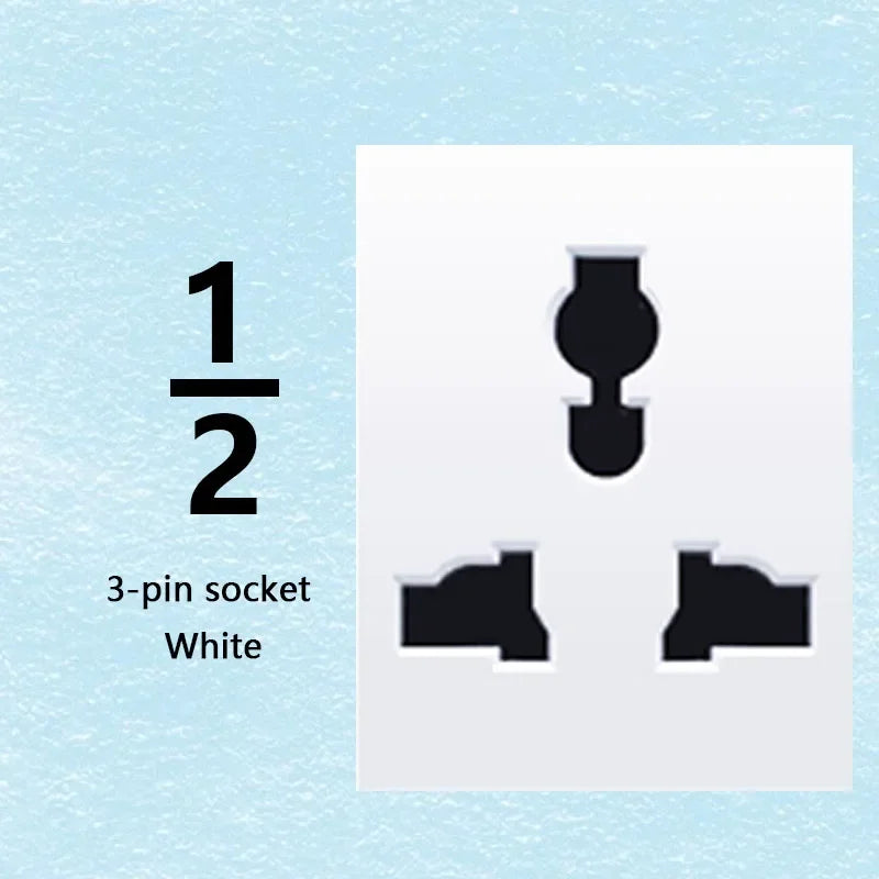 Brazilian Italian Chile  US EU Standard PC panel Free Combination Function USB Type C Key DIY Switch Socket 118mm*75mm White
