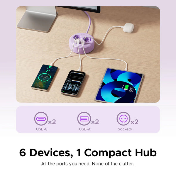 ORICO Desktop Round Power Strip PD20W Fast Charge 1.5M 3M Extension Power Cord Type C USB A Charging Station EU Plug Adapter