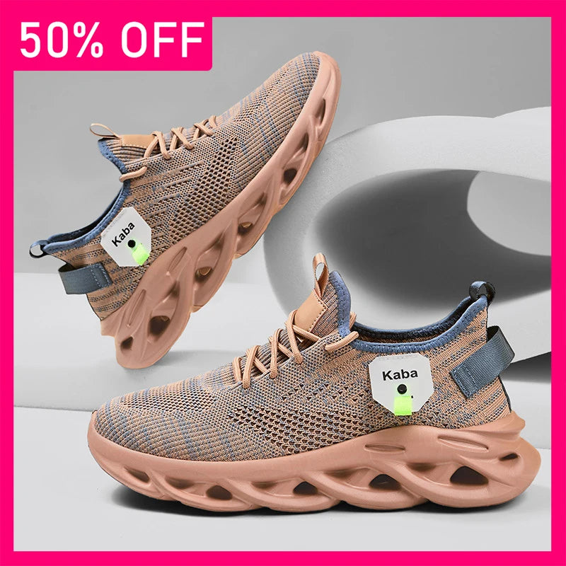 Men Sports Shoes Soft Sole Rebound Street Running Shoes New Fashionable Mesh Lightweight Breathable Walking Tennis Shoes for Men