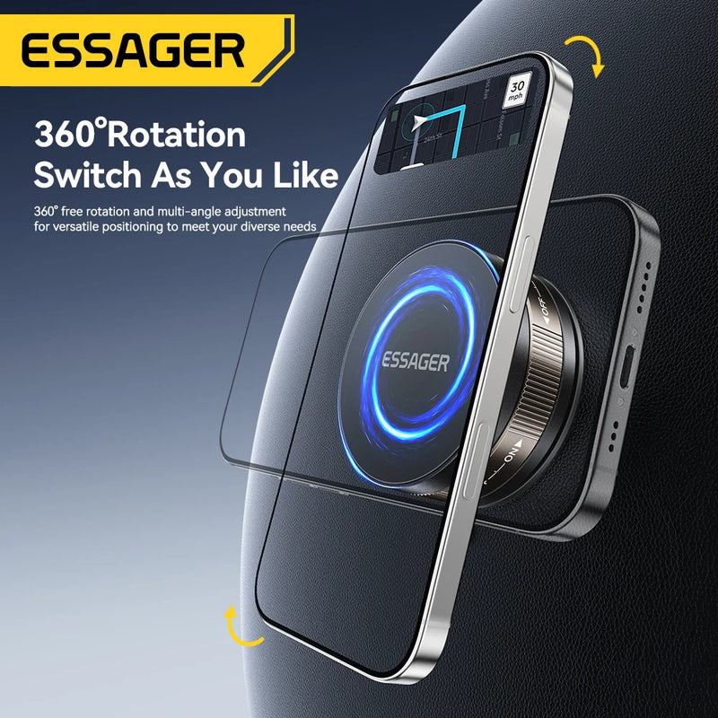 Essager Magnetic Wall Holder Phone Stand 360°Rotation Magnetic Suction for iPhone 16 15 14 13 Pro Max for Kitchen Bathroom Glass