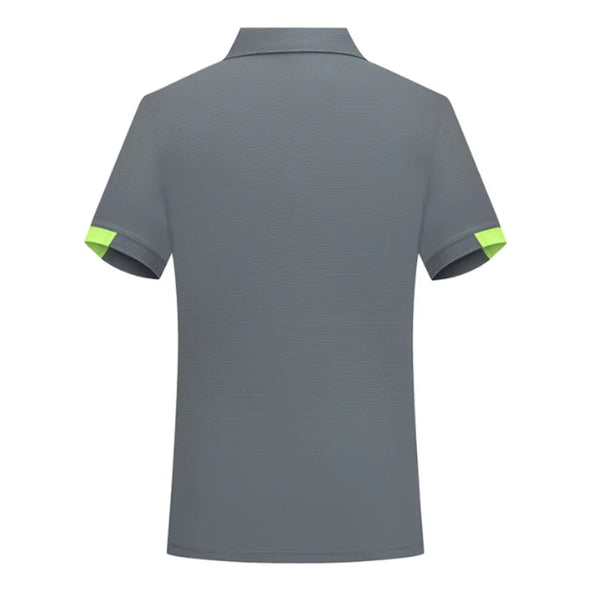 Quick-drying grid Fabric Men's short-sleeved Summer polo shirt  custom logo team cloth   light and breathable  sport business