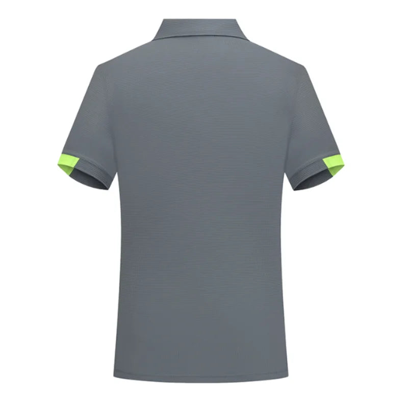 Quick-drying grid Fabric Men's short-sleeved Summer polo shirt  custom logo team cloth   light and breathable  sport business