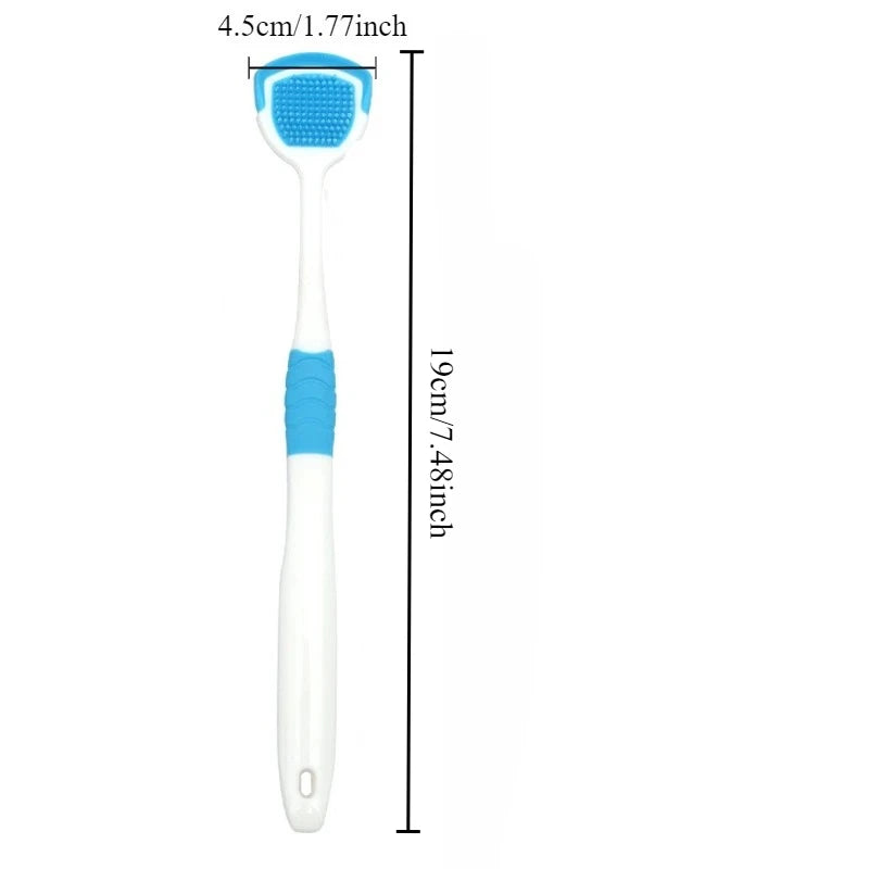 Double Effect Tongue Coating Brush  , Cleaning & Scraping for Plaque Removal, Tongue Cleaning Brush, Home Dental Care, Gum Care