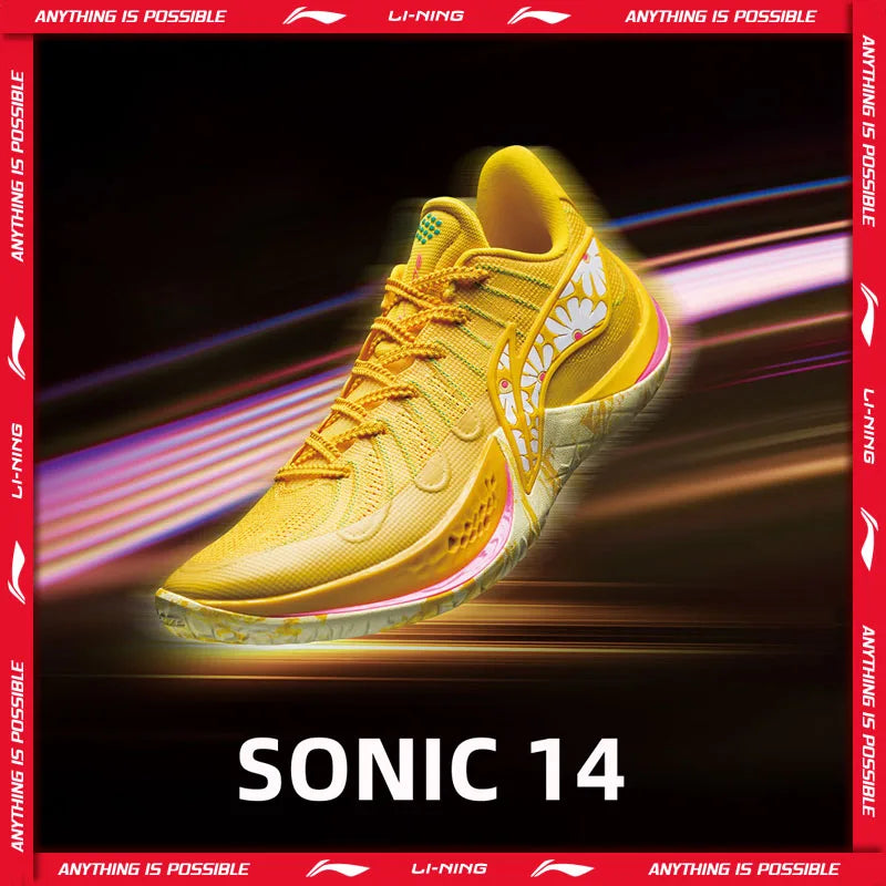 ស្បែកជើងបាល់បោះបុរស Li-Ning SONIC 14 Professional BOOM ទន់ល្មើយ រចនាបថ LiNing ធន់នឹងការពាក់ ស្បែកជើងកីឡាប្រកួតប្រជែង ABAW015
