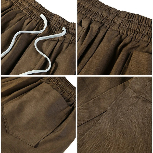 Men's Tencel Linen Blend Casual Shorts – Breathable, Lightweight & Cool-Touch Drawstring Waist for Summer