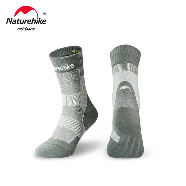 Naturehike Runner Mid-Calf Socks Quick-Dry Outdoor Running Hiking Mountaineering Shock Absorption Breathable Abrasion-Resistant