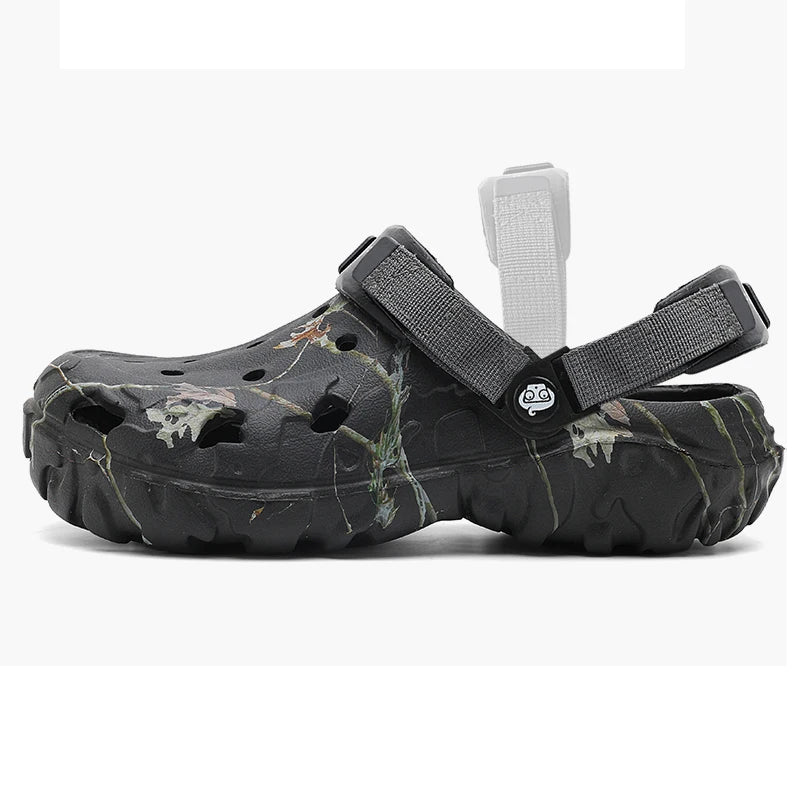 Wide Toe Beach Sandals for Men Holes Shoes Breathable Summer Rubber Slippers Garden Shoes Clogs Lightweight Big Size 49 50 51