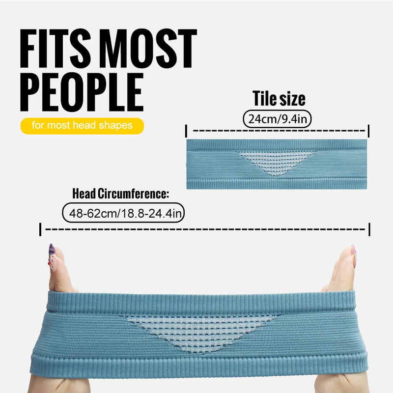 WRELS Sports Headband Breathable Sweatband U Shaped Groove Mesh Widen Hair Band Quick Dry Elastic Men Women Running Headband