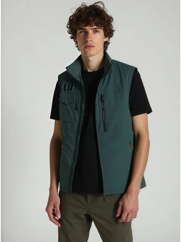 2026 Men Autumn and Winter warm Double sided wear workwear style  sleeveless vest with fleece casual versatile  Asian Size