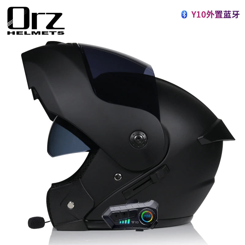ORZ-901 Motorcycle Bluetooth Full Face Helmet Male and Female Capacetes de Moto Modular Flip Helmet Casco Moto DOT Certification