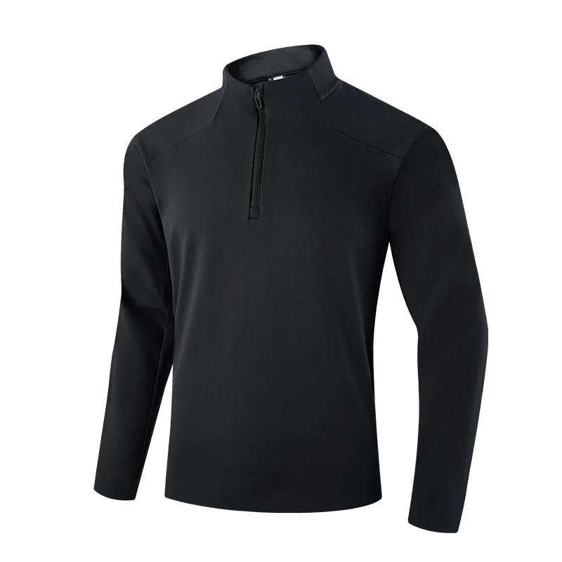 SBWL 2026 Men's Long-Sleeved V-Neck T-Shirt Casual Warm-Up Outdoor Sports Jacket Top Elastic Fall/Winter Collection Tops