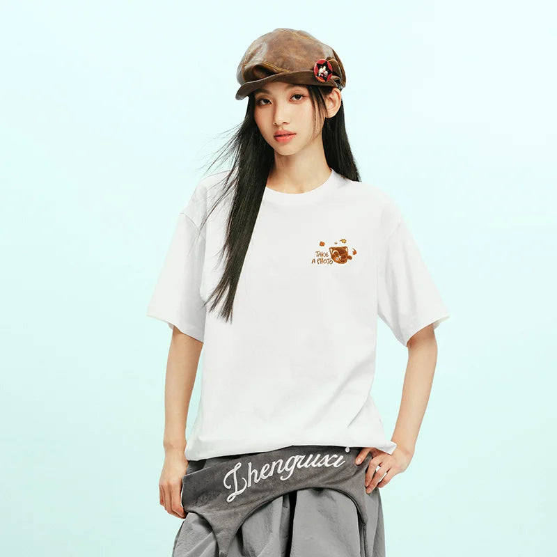 Semir Women Tshirt Moisture Wicking Quick Dry Cartoon Embroidery Drop Shoulder Summer 2026 Cute Casual Style Top