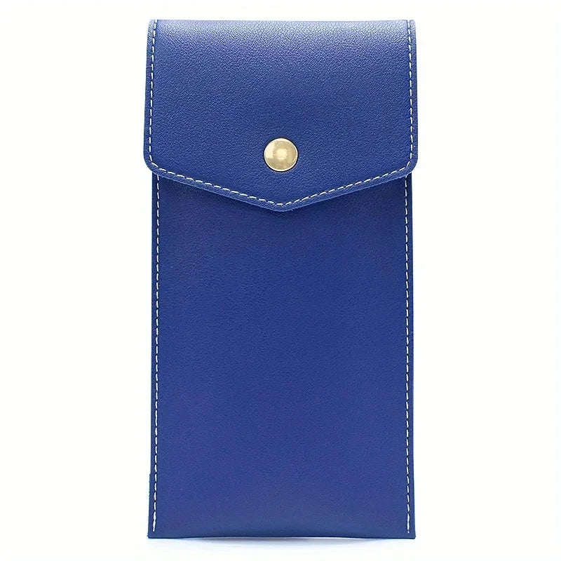 1pc PU Leather Pencil Case Storage Bag,Glasses Portable Stationery Bag Large-capacity  Business Office Pen Storage Bag.
