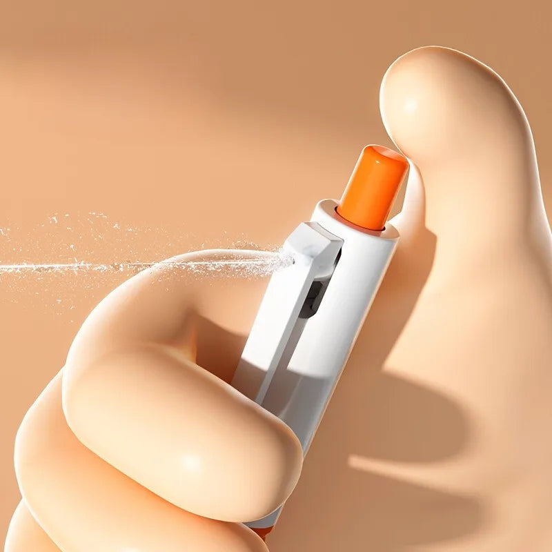 1pc Sleek White & Orange Water Spray Pen - Durable PC Material, Ideal Prank & Relaxation Gift for Students. prank toy