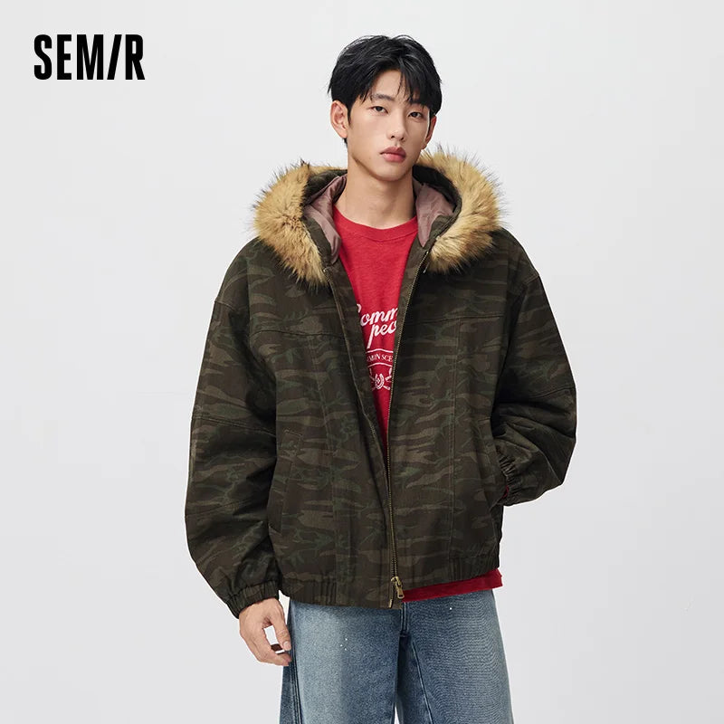 អាវក្រៅបុរស Semir រចនាបថទំនើប អាវកអាវក្រាស់ មានមួក ទំហំធំ សមសម្រាប់រដូវរងាថ្មី ឆ្នាំ២០២៦ ស្លៀកប្រចាំថ្ងៃ ស្ទីលធម្មតាក្នុងទីក្រុង