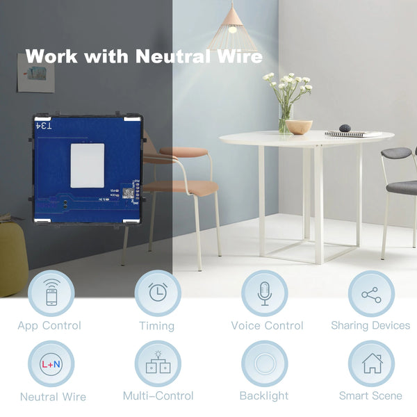 BSEED 1/2/3Gang WIFI Touch Light Switch ផ្នែកម៉ូឌុល Smart Switch ផ្នែក EU Wifi Socket DIY ផ្នែកកញ្ចក់រួមបញ្ចូលគ្នាដោយឥតគិតថ្លៃ