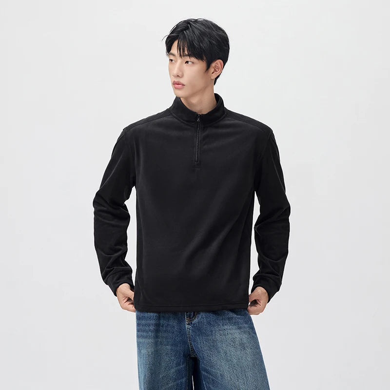 អាវយឺតប៉ាក់ Semir សម្រាប់បុរស ទម្ងន់ស្រាល ធ្វើពីរោមចៀមប៉ូល ពាក់កណ្ដាលអាវ 2026 ថ្មីសម្រាប់ពាក់ប្រចាំថ្ងៃ រដូវរងា រចនាប័ទ្មធម្មតា សម្រាប់អាកាសធាតុត្រជាក់