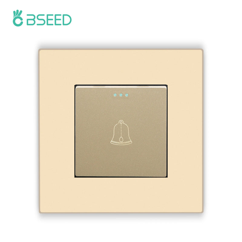 BSEED Mechanical Button Switch Doorbell Switch Automatic Rebound Switch for Door Plastic Frame 10A 220V
