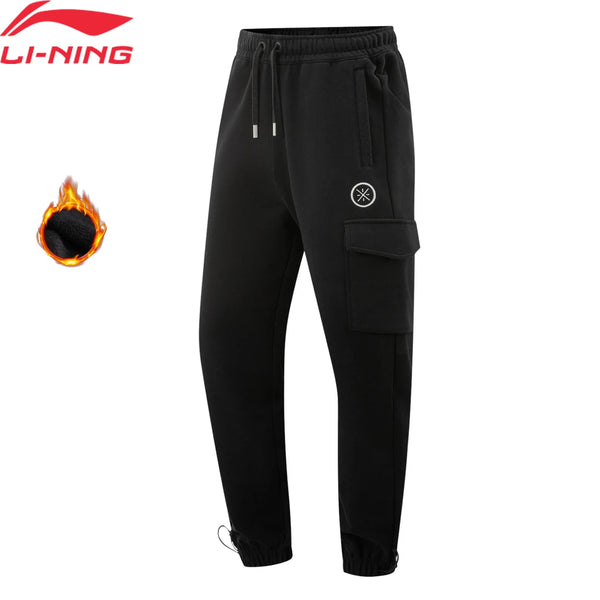 ខោជើងវែងបុរស Li-Ning Wade ក្តៅសម្រាប់រដូវរងា ធ្វើពីក្រណាត់រោមចៀម 74% កប្បាស 26% ប៉ូលីអេស្ទ័រ ខោជើងវែងមានផាសុកភាព AKLV785