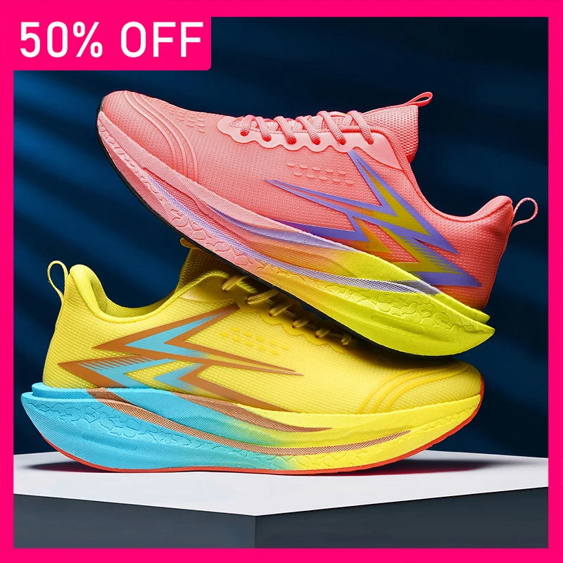 Unisex Sports Shoes Professional Running Anti Slip Thick Soled Training Shoes New Marathon Sports Breathable Light Running Shoes