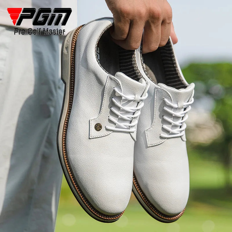 PGM Men's Golf Shoes with Anti Slip Studs, High Elasticity Cushioning, and Waterproof Block Sneakers XZ393