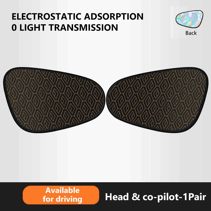 SEAMETAL Car Electrostatic Side Sun Shade Curtains Foldable Side Window Sunshade Thicken Anti Glare UV-Reflective Sun Protector