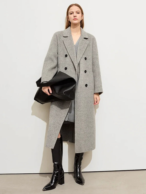 អាវធំរោមចៀម AMII Minimalist Blazer សម្រាប់ស្ត្រីឆ្នាំ ២០២៤ រដូវរងាក្តៅៗ អាវក្រៅបែប Vintage គុណភាពរលុង 12424104