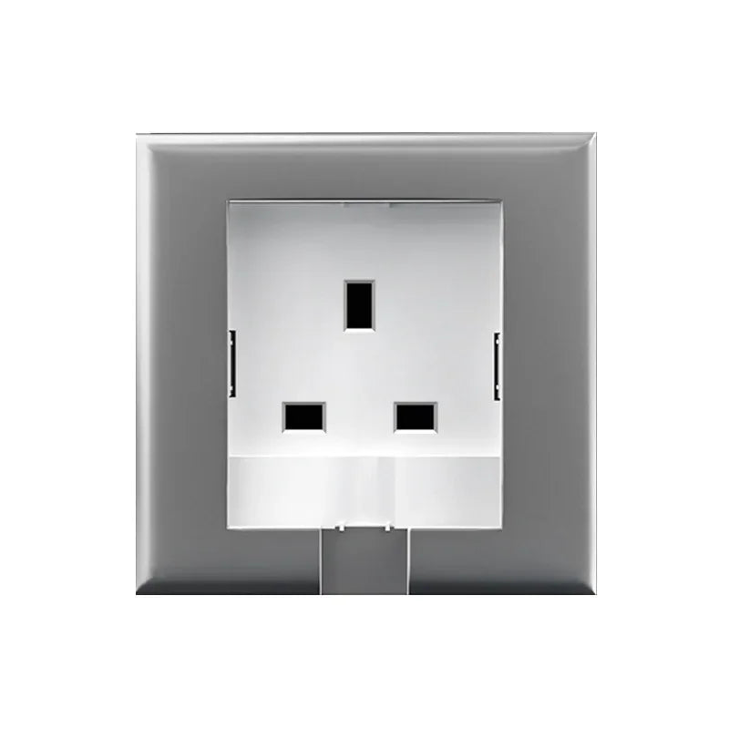 UK Plug 13A Wall Embedded Socket Panel, Hidden Wall 220V Electrical Socket, Model 86 Refrigerator Invisible Power Outlet