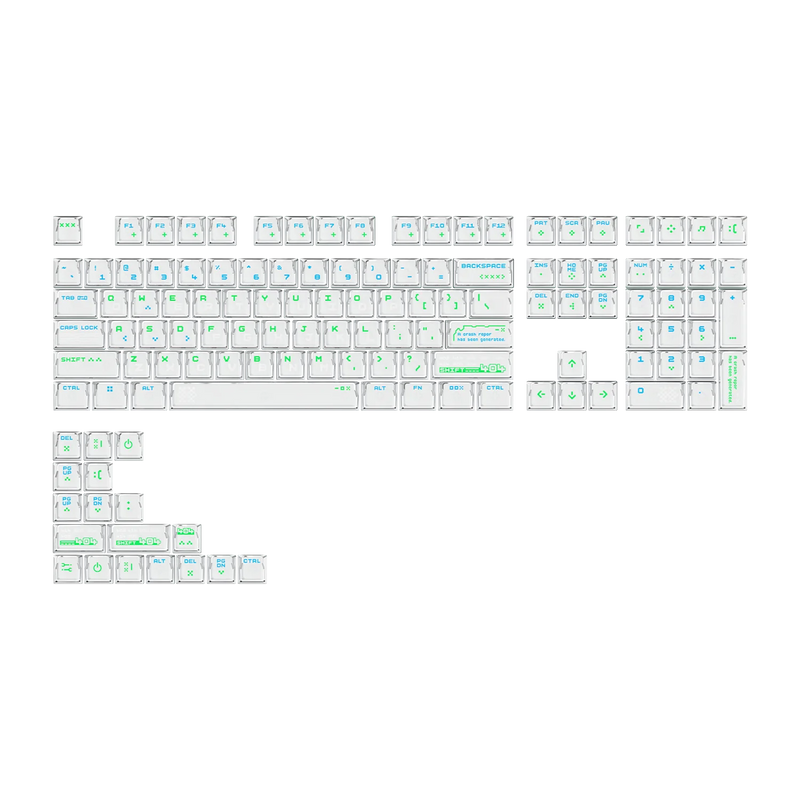 Akko 126 Keys Keycap Set Quantum Horizon Cherry Profile Double Shot High-Transparency PC Mirror-Electroplated Keycaps for ANSI