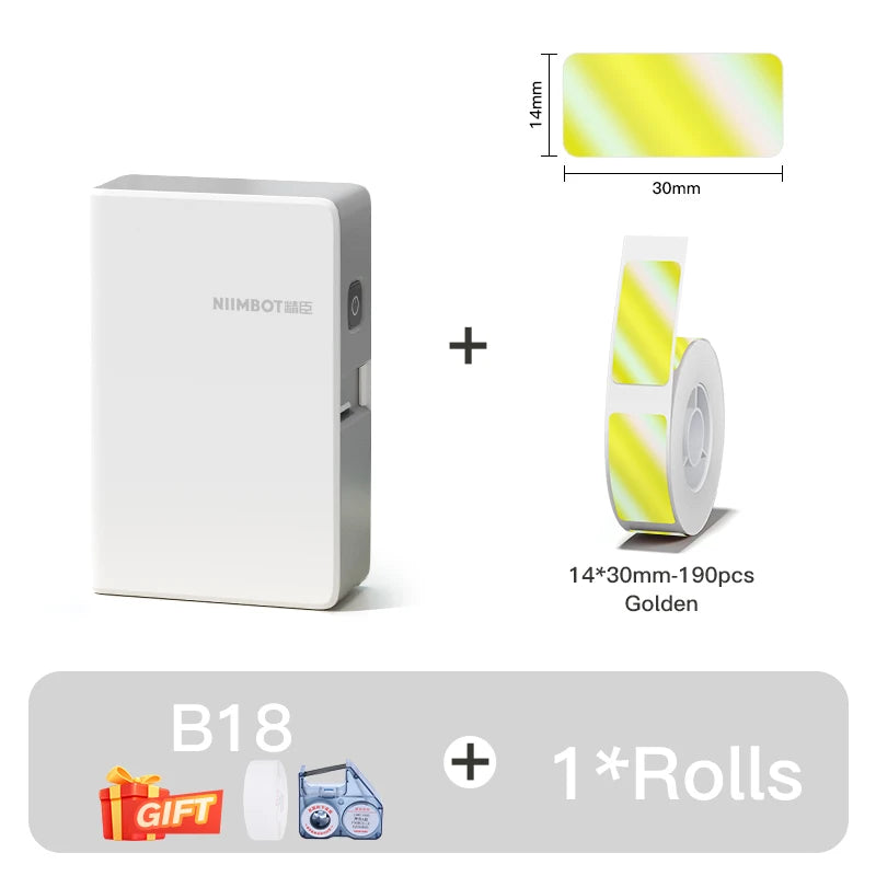 NIIMBOT N1/B18 Mini Portable Label Printer Thermal Transfer Pocket Label Maker With Long Life Ribbon And PET Stickers Gift