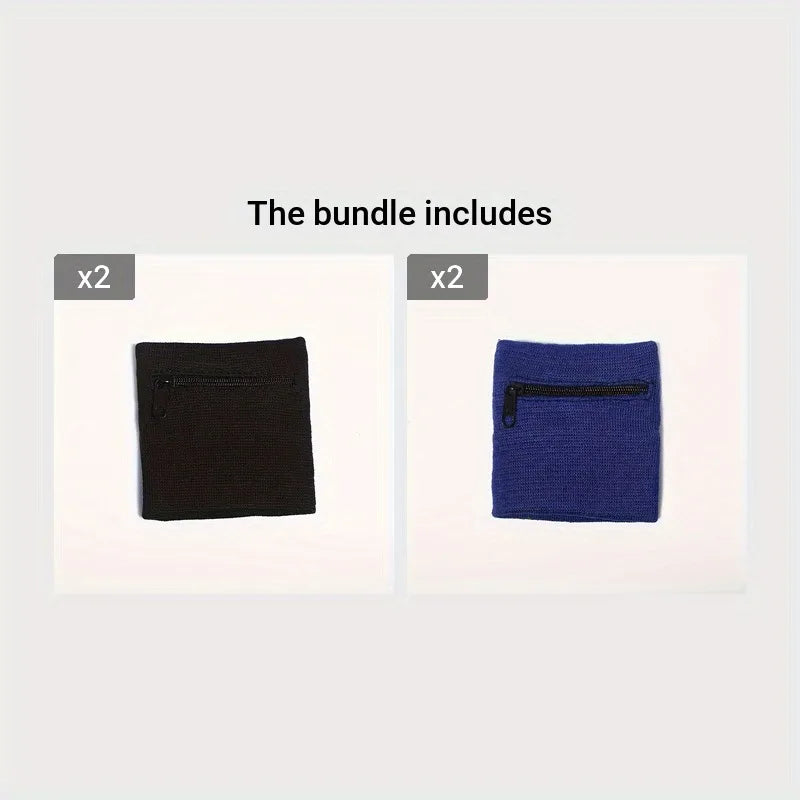 1pc Solid Color Zippered Wrist Wallet & Cash Holder - Stretchable Wristband Suitable for Running, Gym, Outdoor Activities