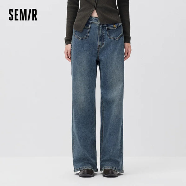 ខោខូវប៊យ Semir សម្រាប់នារី មានស្រទាប់ក្រណាត់រោមចៀម រលុង សមល្អ ឆ្នាំ២០២៦ រដូវរងាថ្មី ស្លៀកប្រចាំថ្ងៃ ស្ទីលទីក្រុង ធម្មតា អាកាសធាតុត្រជាក់
