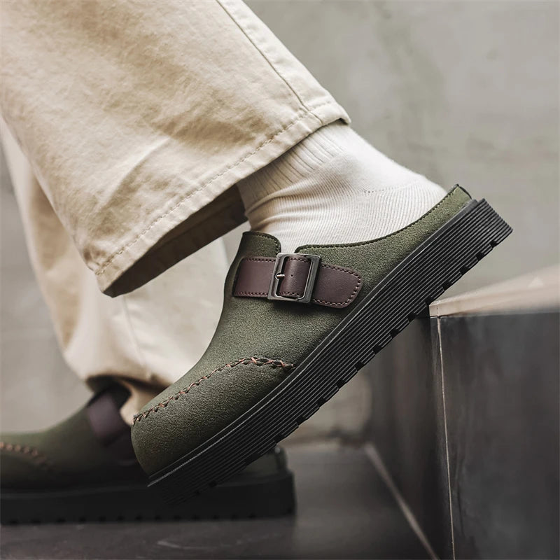 Men's slip on casual slippers summer new anti-slip soft-sole breathable lightweight outdoor walking slippers youth half slippers