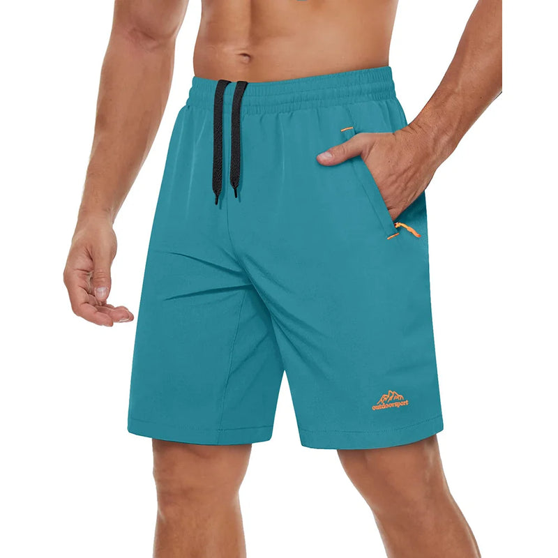 TACVASEN Quick Dry Athletic Running Shorts with Zipper Pockets Men's Summer Shorts for Gym Training Workout Hiking Casual Shorts