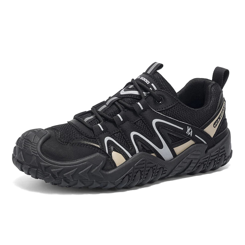Men's mesh breathable casual hiking shoes four seasons light soft-sole comfort outdoor walking shoes fashion sports running shoe