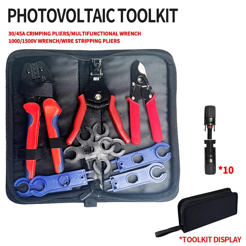 Solar Crimping PV kit for AWG14-10.2.5/4/6m m m ², solar connector, cable cutter, passport key, all in 1 Oxfor bag