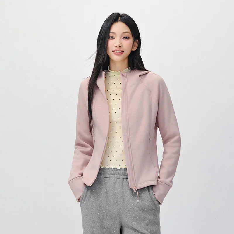 Semir Women Winter Jacket Panel Design Slim Fit Fleece Lined Hooded Raglan Sleeve Thumbhole Sport Style 2026 New