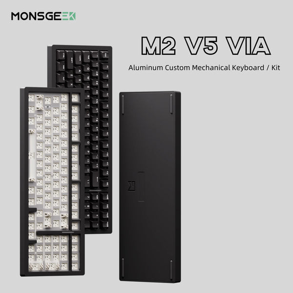 MonsGeek M2 V5 VIA Mechanical Keyboard/Barebone Kit 1800 Compact Size Rapid Disassemble RGB Hot Swap Tri-mode Keyboard Aluminum