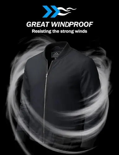 TACVASEN Men's Lightweight Waterproof Daily Casual Jacket Mild Winter And Autumn Windproof Soft Outdoor Jacket With Pockets