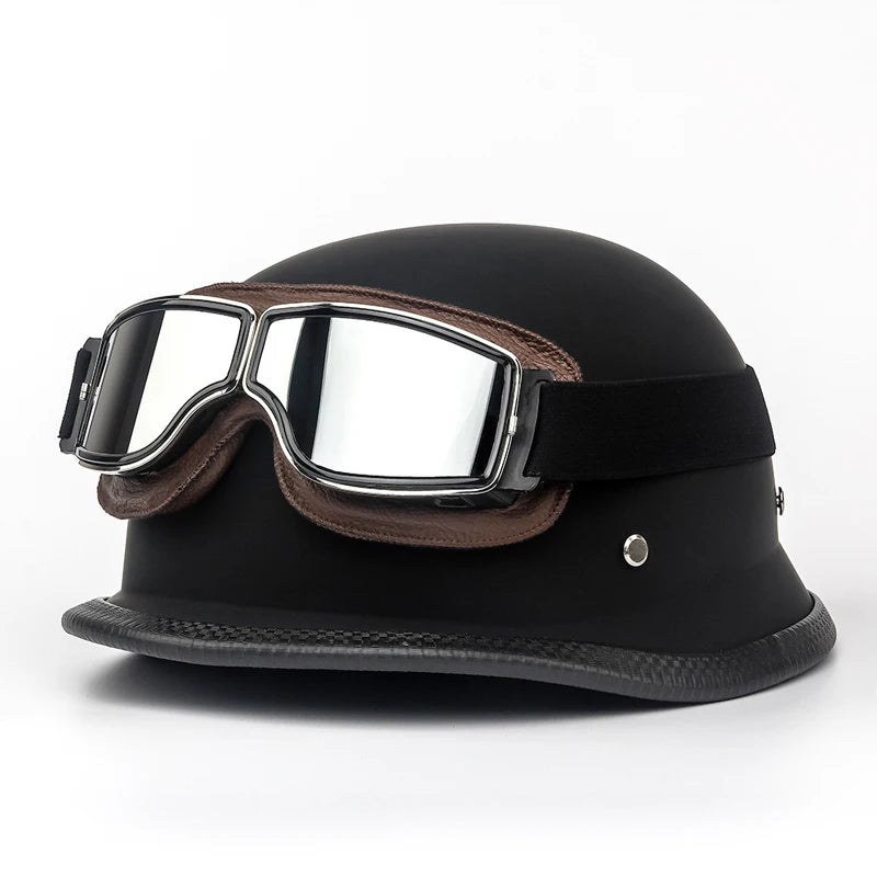 ABS material motorcycle helmet casco moto retro World War II German military helmet with goggles capacete