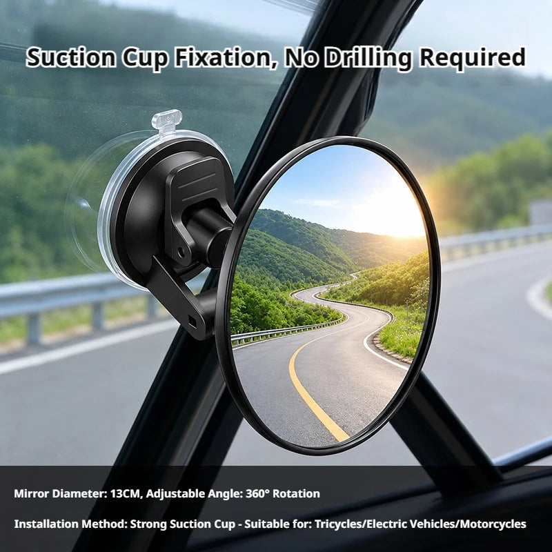 SEAMETAL Car Rear View Mirror 360 Degree Rotates Observe Mirror Wide-angle Mirrors Adjustable Suction Cup for Car Accessories