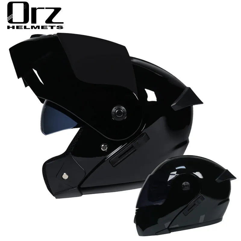 High Quality Motorcycle Helmet Dual Lens Flip Racing Helmet Men's Knight Head Protector DOT Approved