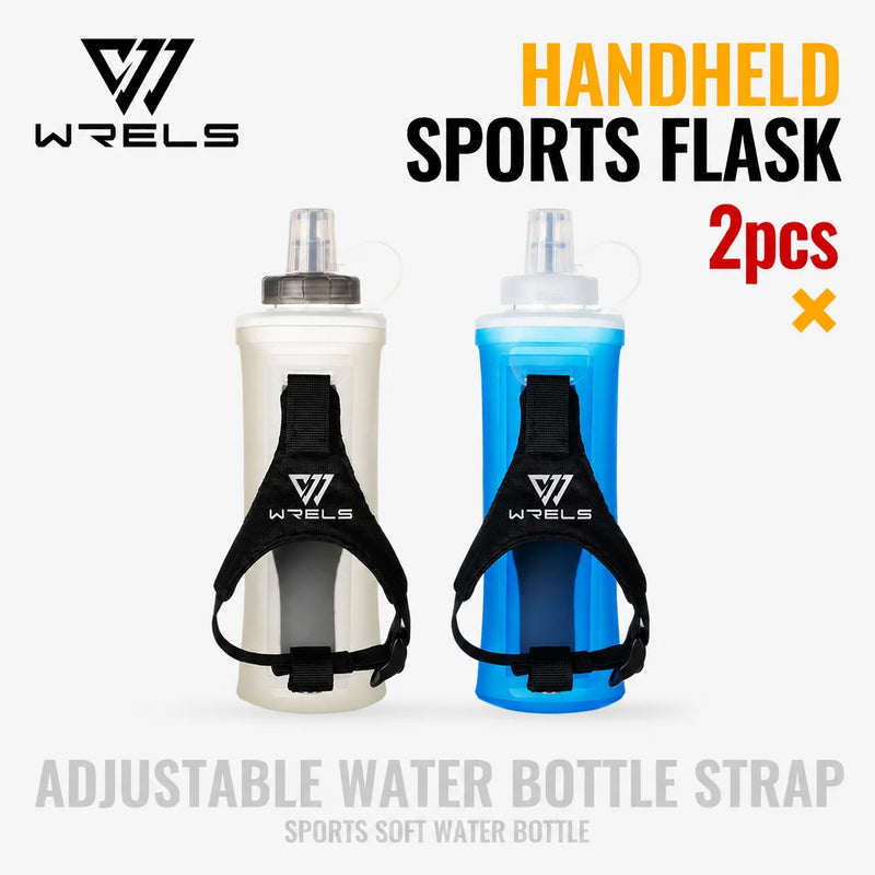 WRELS TPU Soft Water Bottle BPA Free Hydration Flask Running Cycling Hiking Outdoor Squeeze Collapsible Handheld Sports Kettle