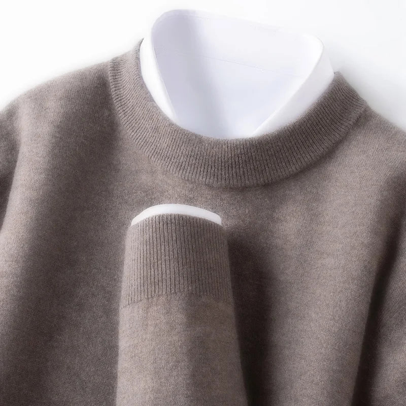 350g 100% Merino Wool Sweater, Anti-Pilling, 9 Colors Men's Round Neck Pullover Sweater - Versatile Base Layer or Outerwear