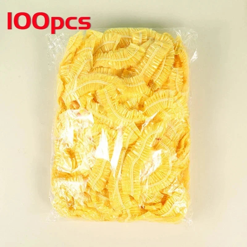 100pcs Disposable Shower Cap,Hair Protection Cap Suitable for Salons, And Home Use,Leak-Proof Bathroom And Travel Hair Cover.