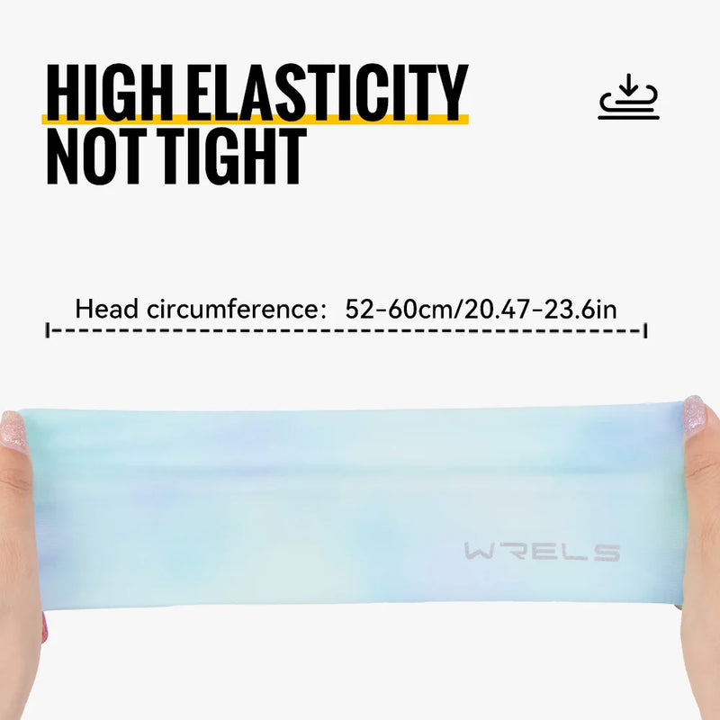 WRELS Sports Sweatband Headband for Men Women Moisture Wicking Workout Non Slip Elastic Hairband Running Cycling Head Wrap